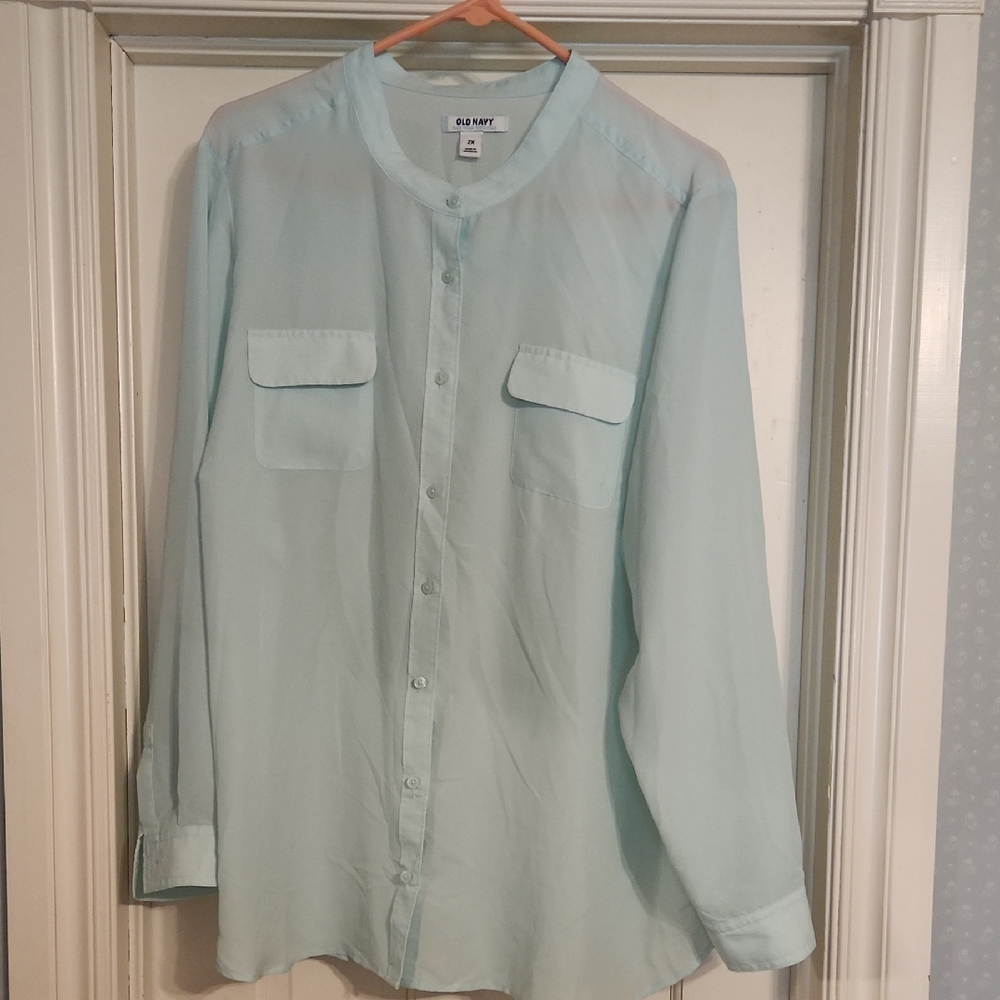 OLD NAVY mint Green  Button-Up Shirt Size 2X